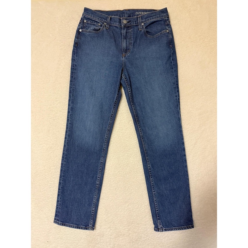 Outerknown Women's Straight Leg Jeans in Dark Blue Denim
